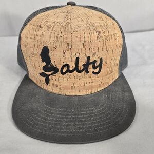 Salty Mermaid Hat Cap Trucker Beach Otto Brand Cork Logo Brown Gray